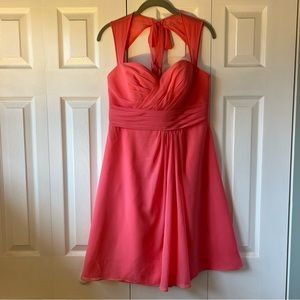Bill Levkoff Coral Short Bridesmaid dress size 12